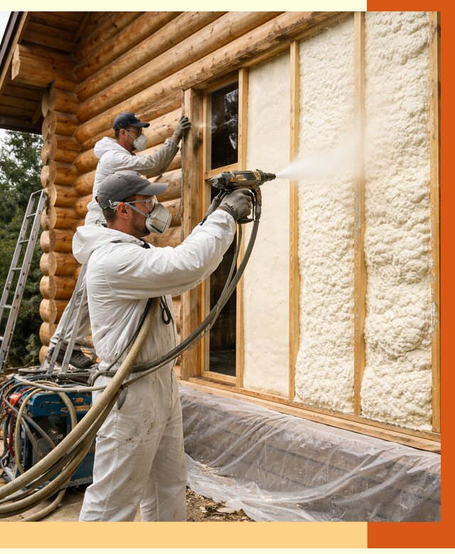 Утепление деревянного дома ППУ в Ангарске от 4315 руб/м2 | ТепломастерНгр — под ключ