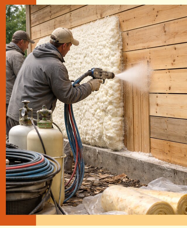 Утепление деревянного дома пенополиуретаном в Ангарске
