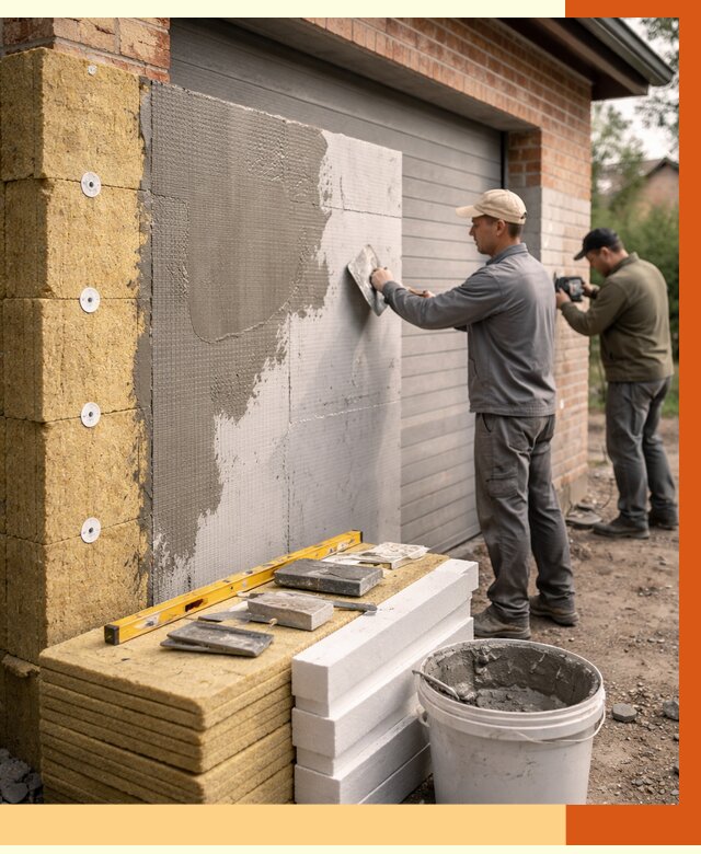 Утепление гаража снаружи в Ангарске от 4315 руб. за м2 — наружное утепление под ключ | ТепломастерНгр