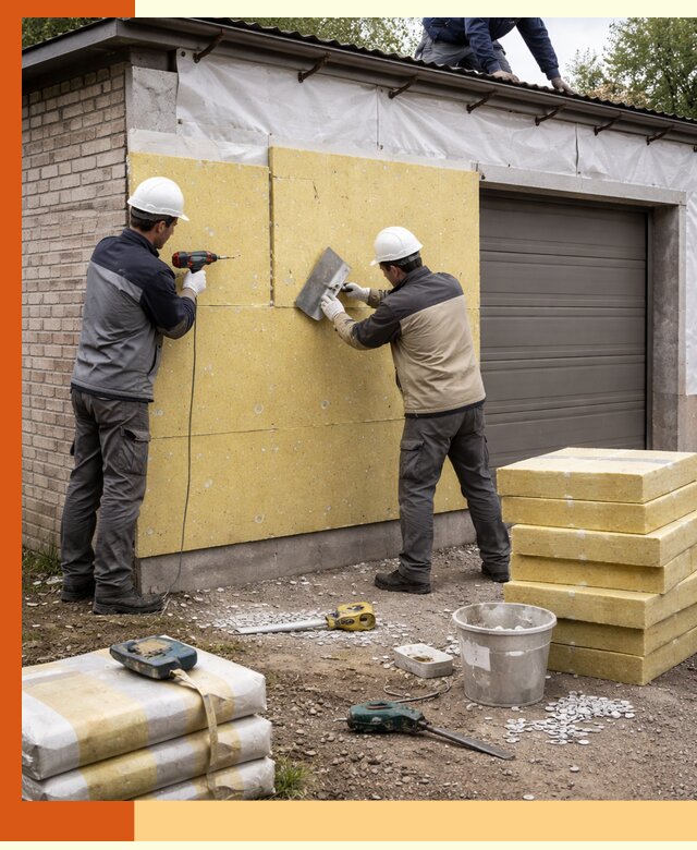 Утепление гаража снаружи в Ангарске качественно и надёжно