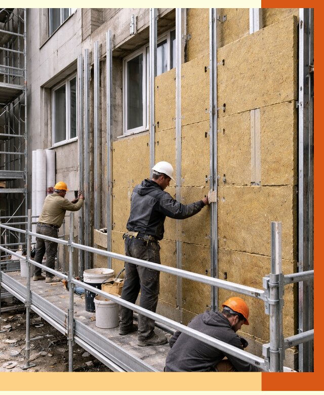 Утепление вентилируемого фасада в Ангарске от 5753 руб/м2 — монтаж и утепление вентфасад | ТепломастерНгр