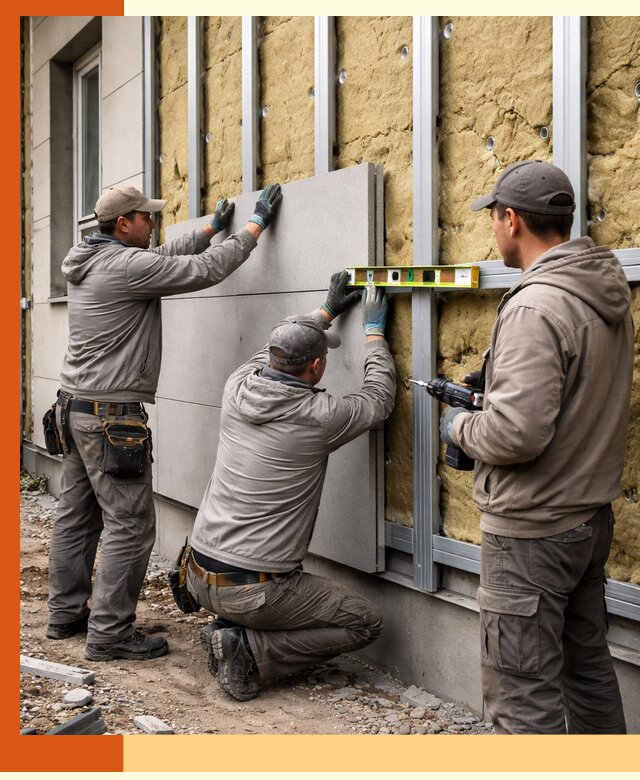 Утепление вентилируемого фасада под ключ в Ангарске