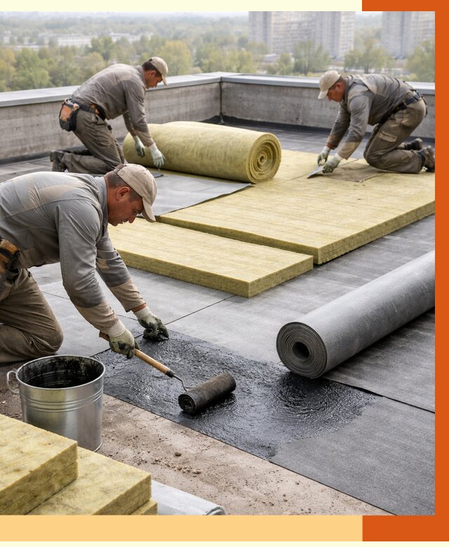 Утепление плоской крыши в Ангарске от 7397 руб./м2 под ключ | ТепломастерНгр
