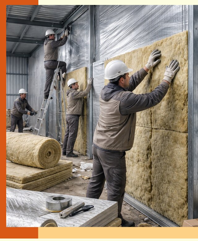 Утепление металлического склада в Ангарске: теплоизоляция и герметизация