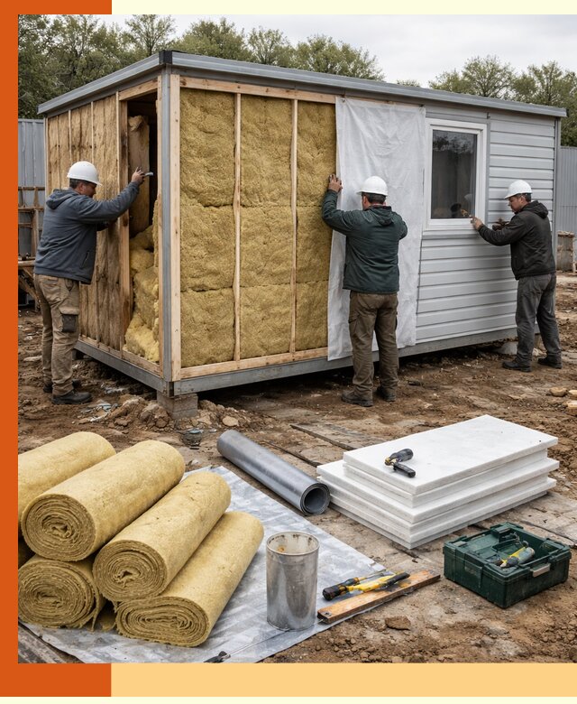 Утепление строительной бытовки под ключ в Ангарске для любых условий