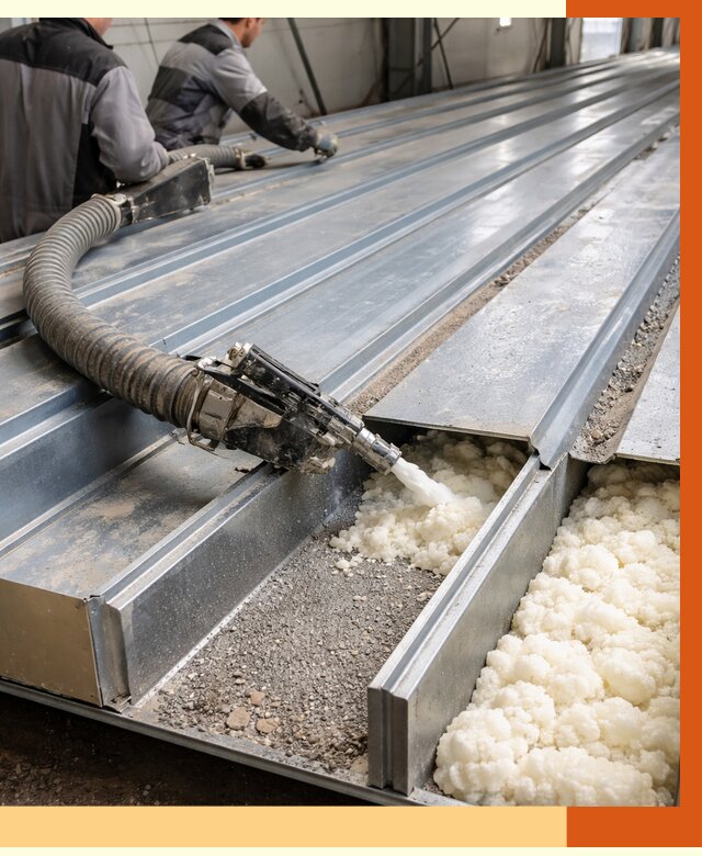 Заполнение пустот кровельных панелей в Ангарске от 7397 руб. под ключ | ТепломастерНгр