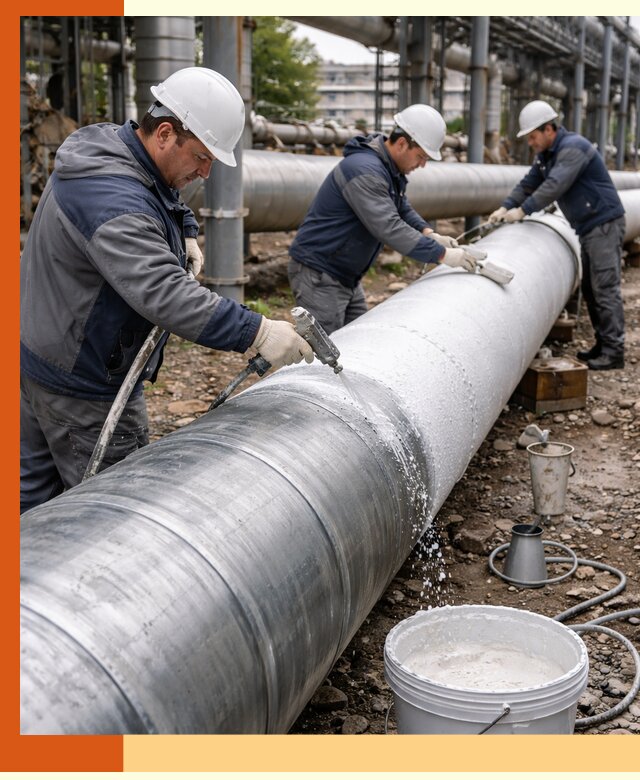 Утепление теплотрассы жидкой теплоизоляцией в Ангарске