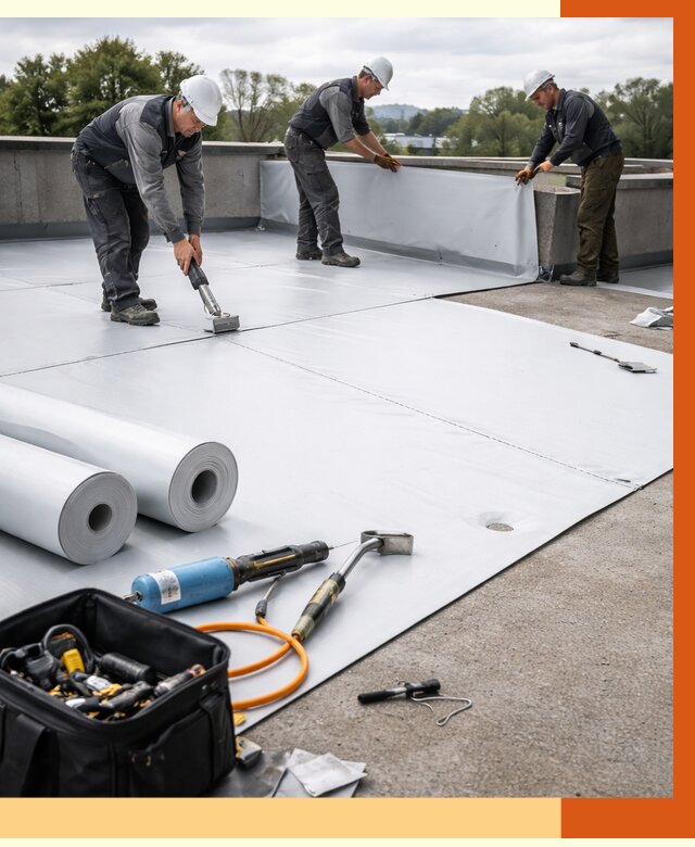 Гидроизоляция мембранной кровли в Ангарске от 7706 руб./м² — профессионально | ТепломастерНгр