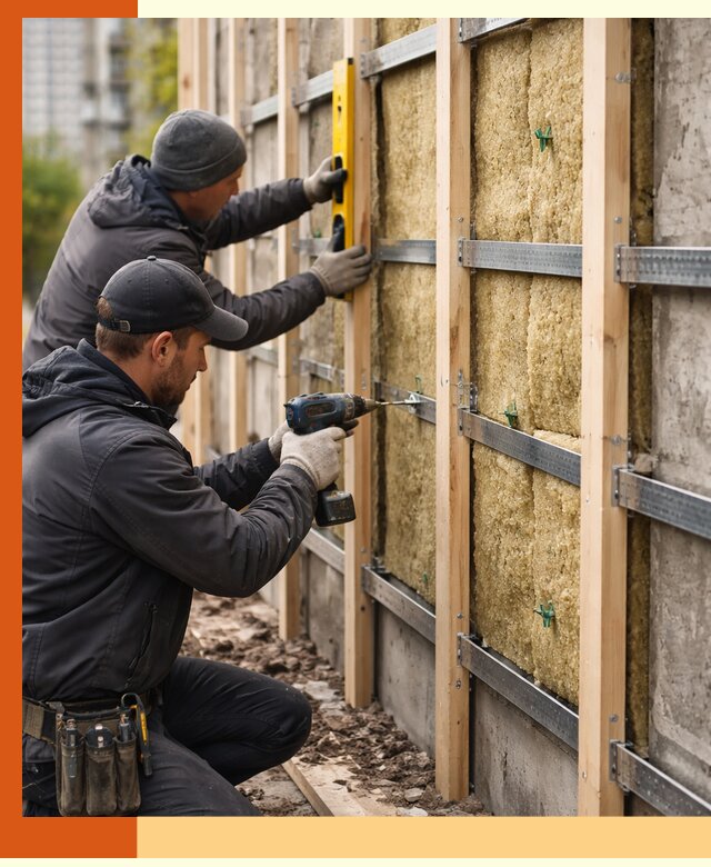 Монтаж обрешетки под утепление зданий и квартир в Ангарске